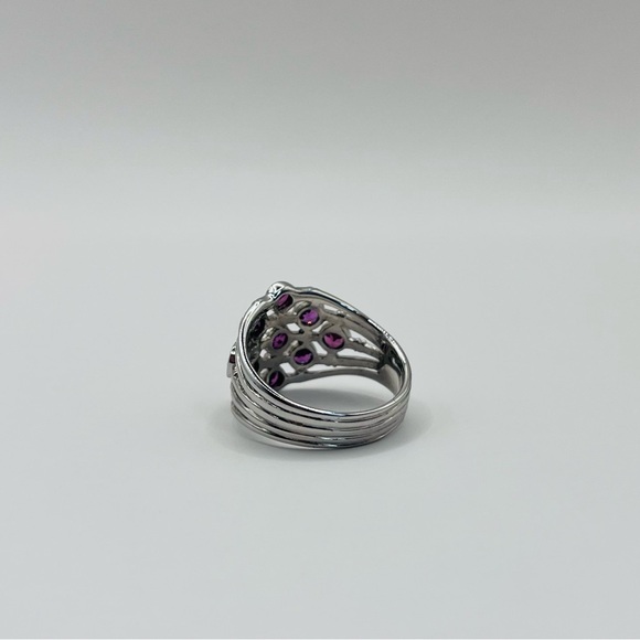 Natural Rhodolite Garnet Sterling Silver Ring - Picture 4 of 5